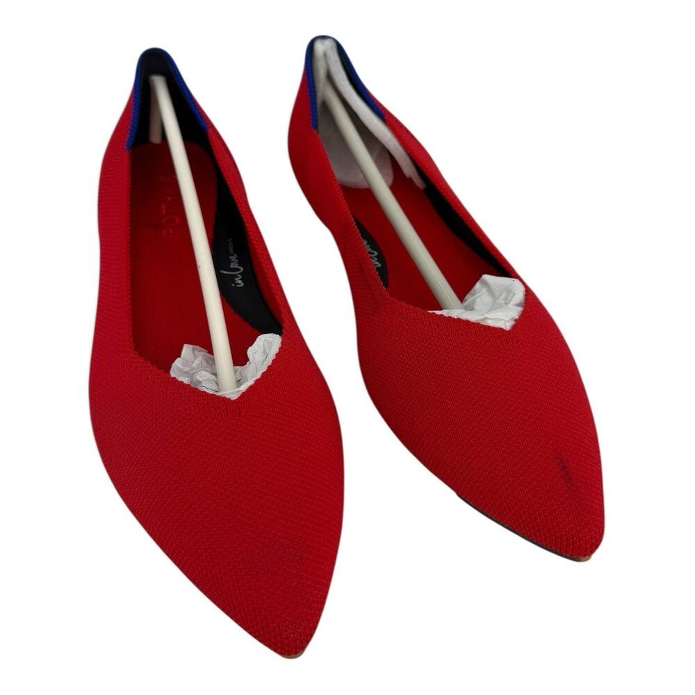 Rothy's The Point II Red Slip On Flats Shoes Women’s 8 In Love Insole